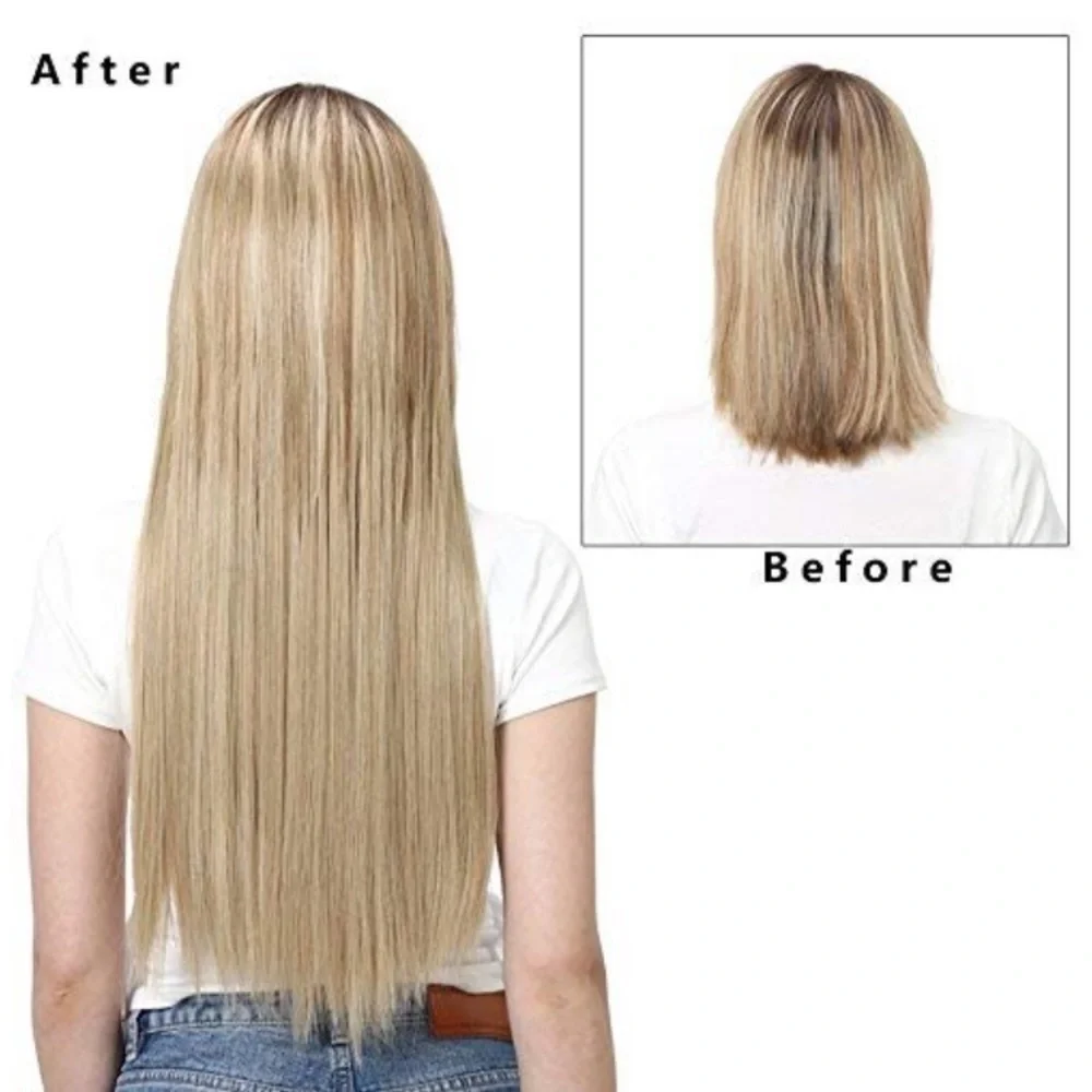 ✨24” 613 BEACH BLONDE UPART CLIP IN EXTENTIONS